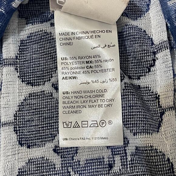 Chico’s Kimono Blue Filigree Burnout Ruana Wrap Women's Size S/M - Picture 14 of 15